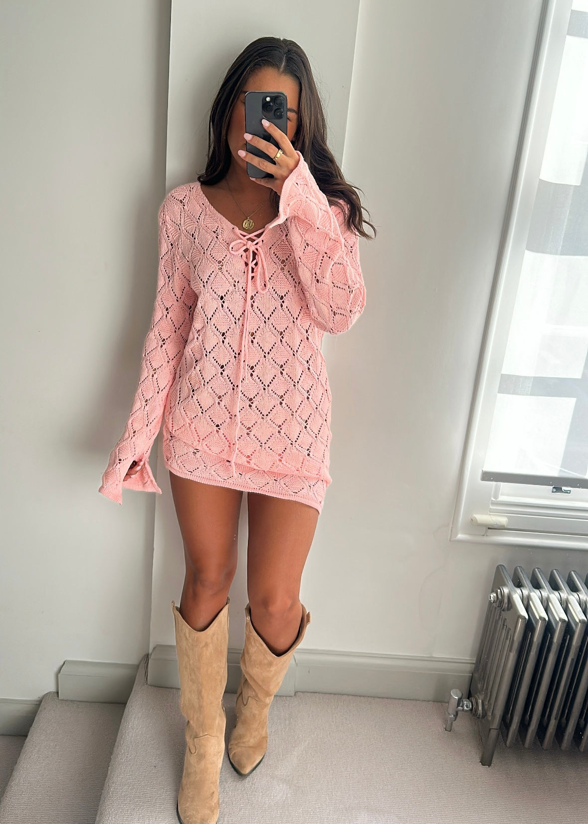 Iris Light Pink Crochet Mini Dress Jewel Boutique Iris Light Pink Crochet Mini Dress Jewel Boutique