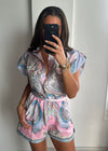 Zima Linen Premium Belted Playsuit - Pink