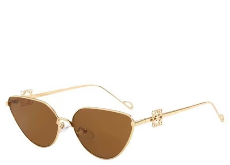 Palm Brown & Gold Cat Eye Sunglasses