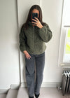 Zena Oversized Teddy Bomber Jacket - Khaki
