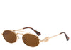 Amalfi Coast Brown & Gold Oval Sunglasses