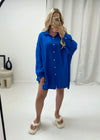 Ella Sequin Evil Eye Shirt - Blue