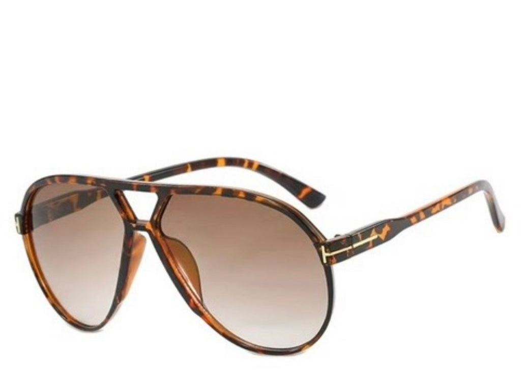 Chicago Leopard Oversized Brown Sunglasses