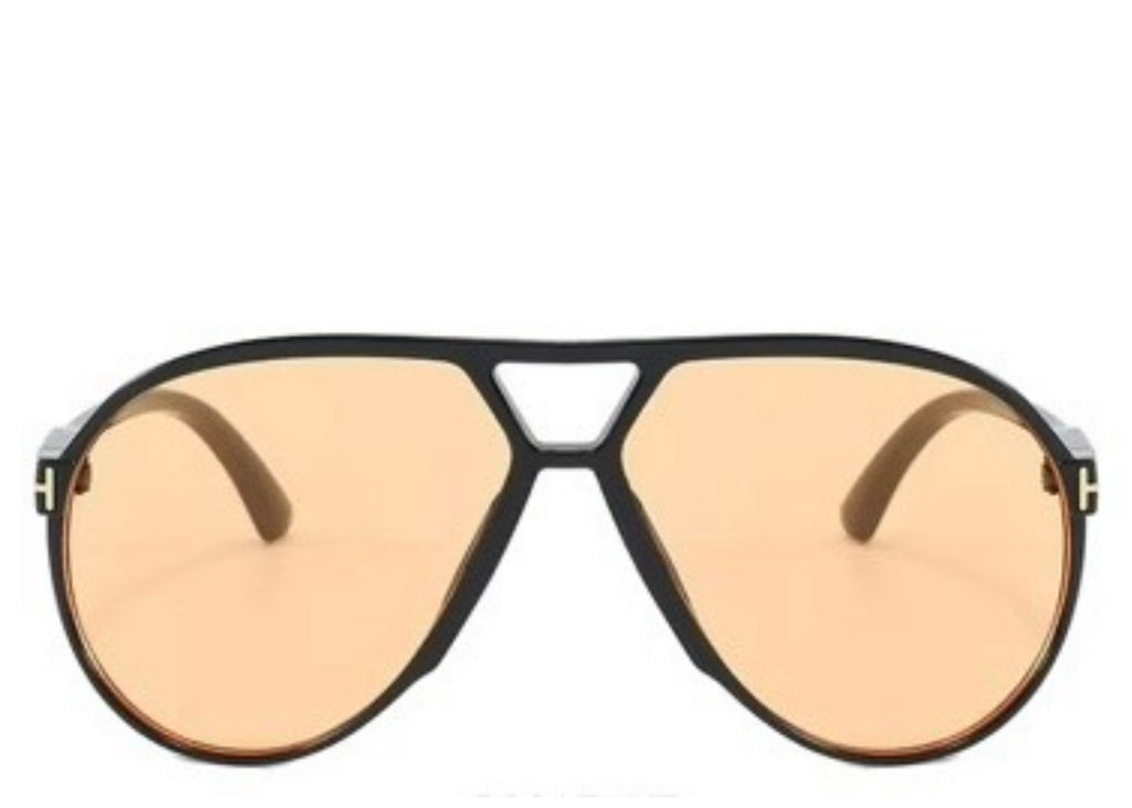 Chicago Oversized Round Peach Sunglasses