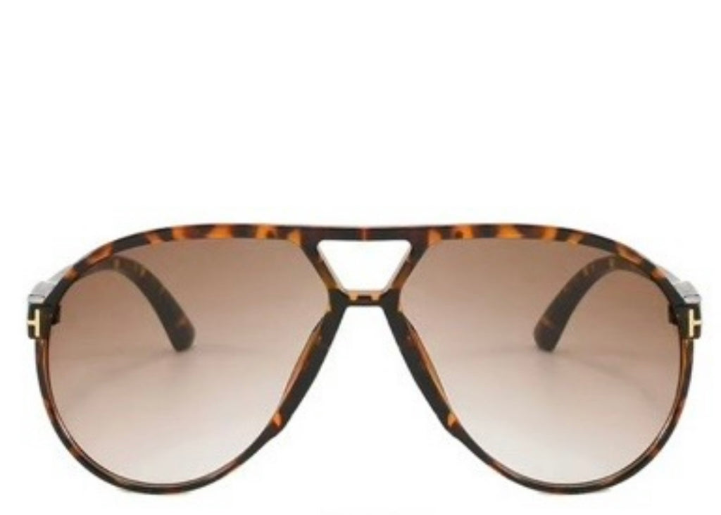 Chicago Leopard Oversized Brown Sunglasses