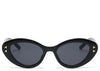 Jamaica Black Round Cat Eye Sunglasses