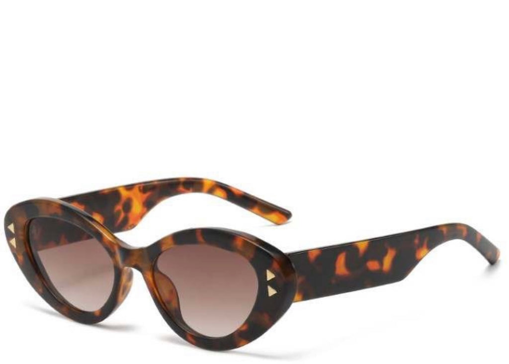 Jamaica Leopard Round Cat Eye Sunglasses