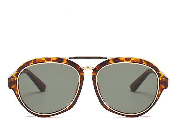Rome Leopard Round Sunglasses
