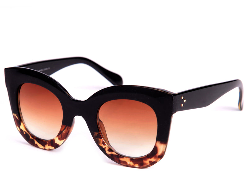 Ladies brown and tortoiseshell stylish cat eye sunglasses
