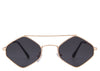 Women's modern retro black and gold sunglasses