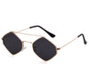 Women's modern retro black and gold sunglasses