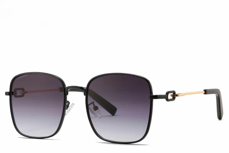 Women's black gradient square sunglasses