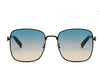 Women's oversized square sunglasses with blue gradient lens