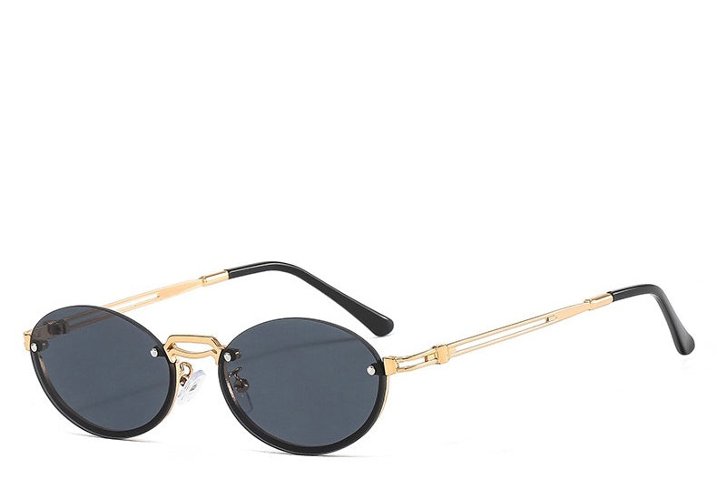 Women's black and gold slim sunglasses