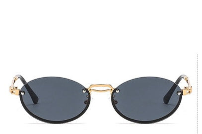 Women's black and gold slim sunglasses
