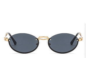 Women's black and gold slim sunglasses