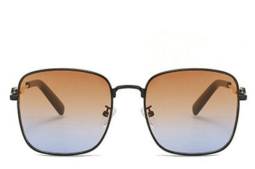 Women's oversized square sunglasses with brown to blue gradient lens