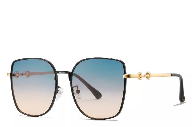 Women's blue oversized cat eye sunglasses