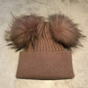 Blush Pink Double Bobble Hat