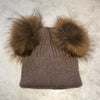 Mocha Double Bobble Hat
