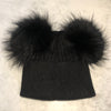 All Black Double Bobble Hat