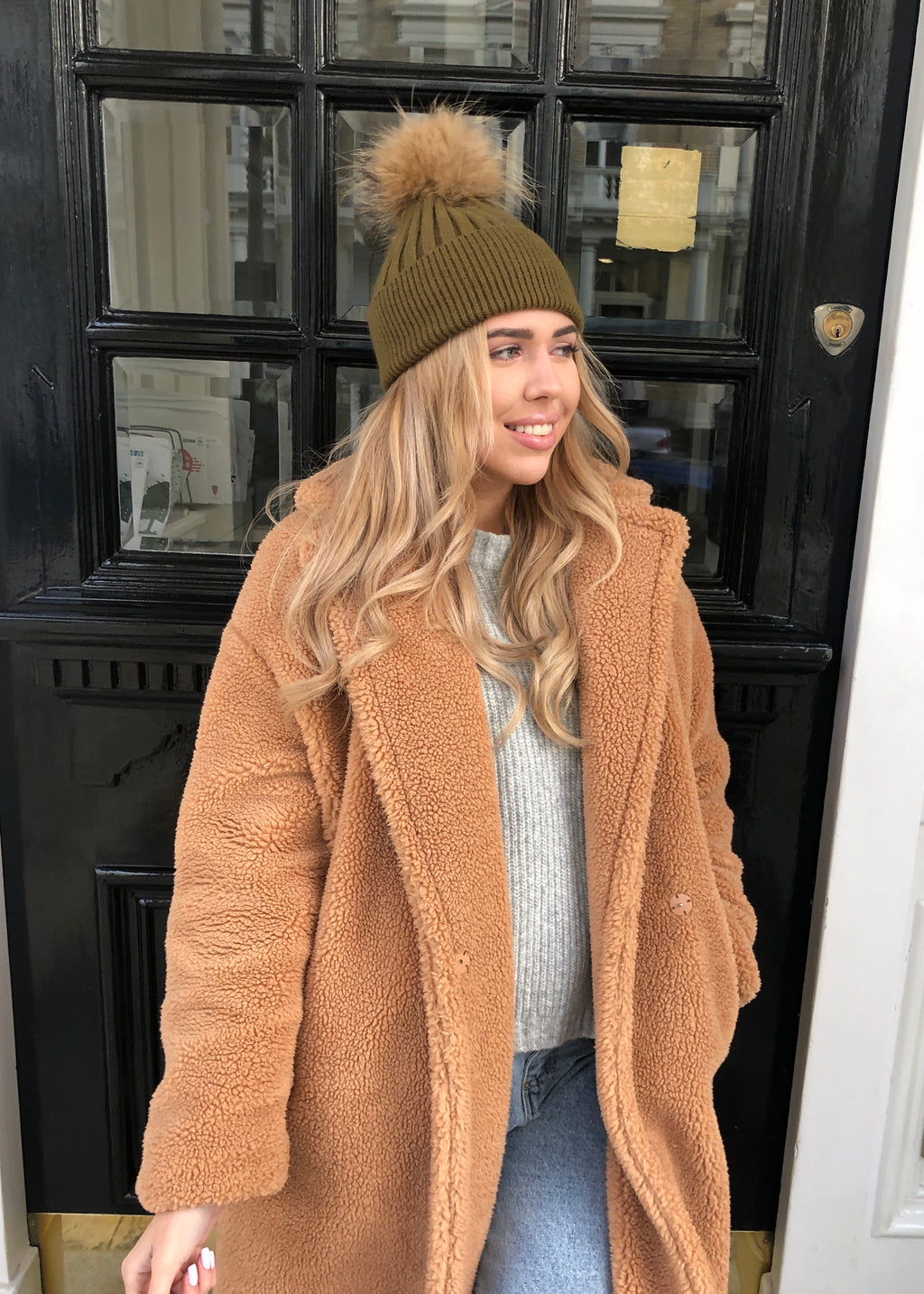 Khaki Single Bobble Hat