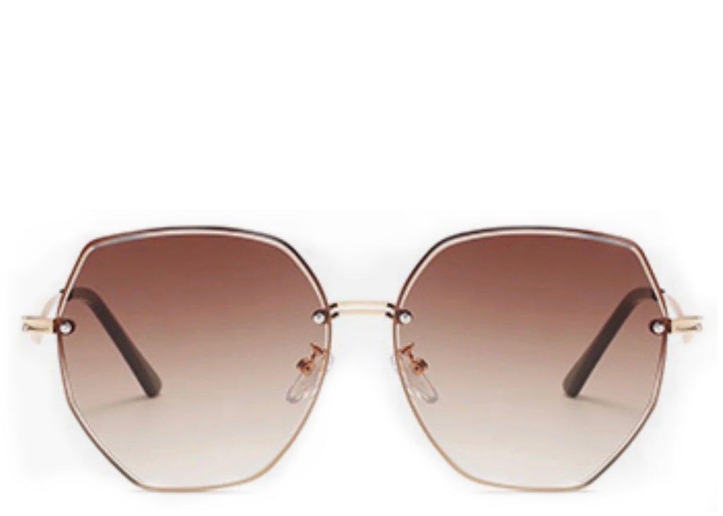 Bahamas Brown Oversized Tinted Aviators