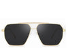 Porto Black Oversized Square Aviators