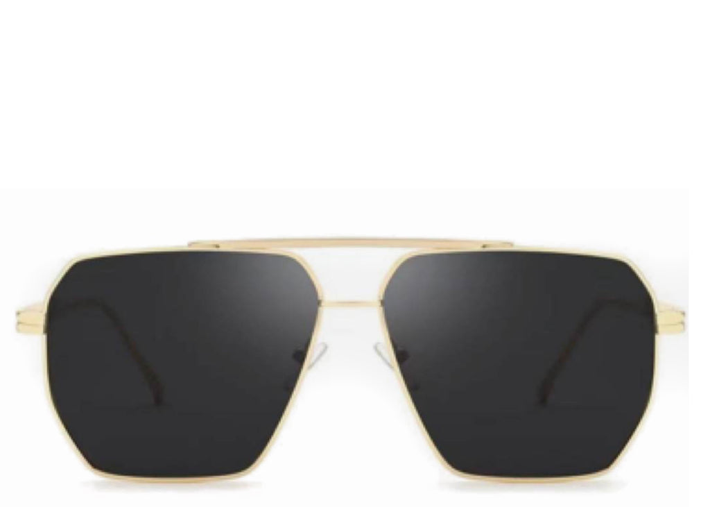 Porto Black Oversized Square Aviators