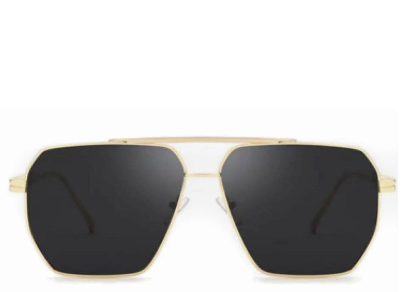 Porto Black Oversized Square Aviators