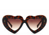 Women's brown heart oversized sunglasses