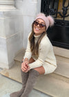 Blush Pink Double Bobble Hat