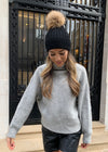 Black Single Bobble Hat