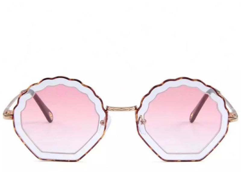 Pink gradient women's shell tinted sunglasses