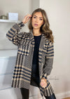 Ivy Dogtooth Overshirt - Brown