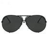 Ladies on trend black oversized aviator sunglasses 