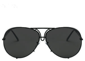 Ladies on trend black oversized aviator sunglasses 