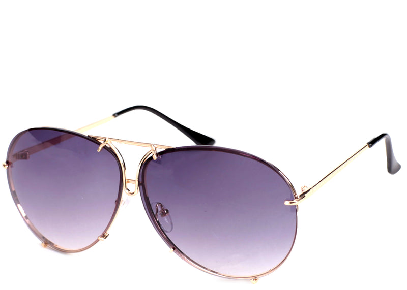 Women's oversized modern purple aviator sunglasses 