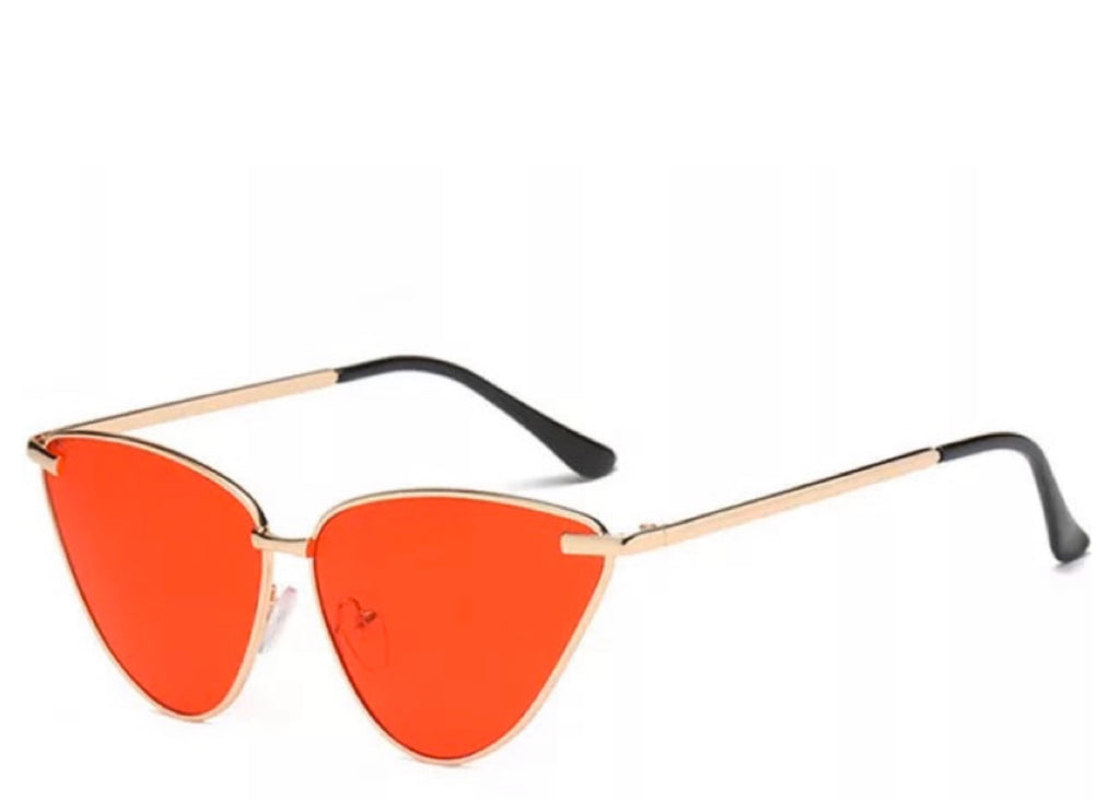 Women's stylish red tinted cat eye sunglasses