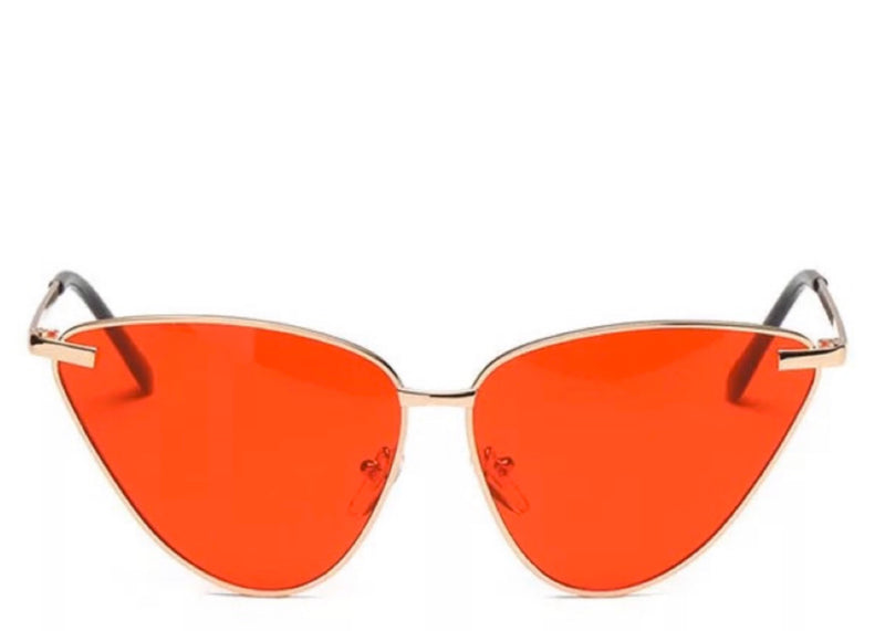 Women's stylish red tinted cat eye sunglasses