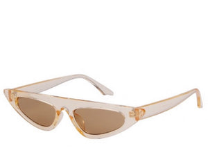 Women's retro slim blush nude sunglasses