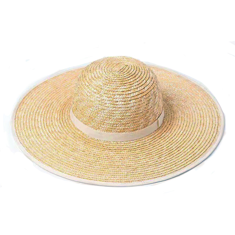Women's wide brim straw stetson hat with nude trim