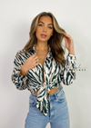 Women's zebra print silky shirt