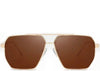 Porto Brown Oversized Square Aviators