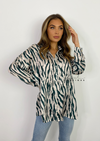 Women's zebra print silky shirt