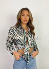 Women's zebra print silky shirt