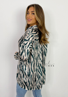 Women's zebra print silky shirt