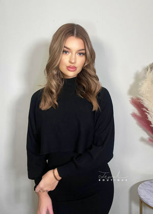 Hayley Black Mini Jumper Dress
