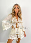 Daya Cream Embellished Kaftan