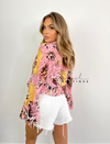 Tami Pink Leopard Frill Blouse
